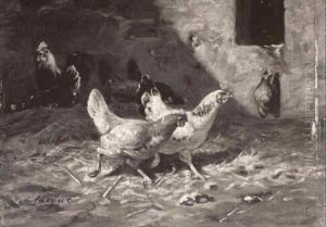 La Basse-cour by Charles Emile Jacque