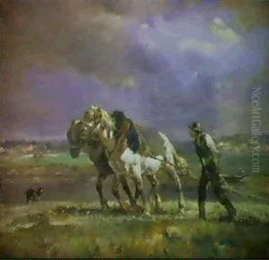 Les Chevaux De Halage by Charles Emile Jacque