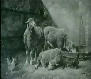The Sheep Pen by Charles Emile Jacque