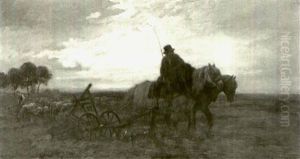 La Rentree Du Laboureur by Charles Emile Jacque