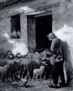 Retour De Troupeau by Charles Emile Jacque
