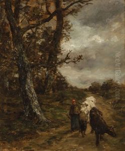 Landscape With A Cowherd by Charles Jacques