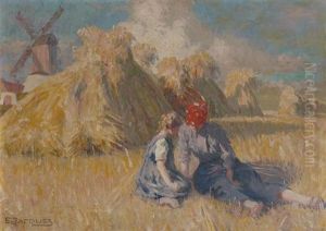 Conversation Sous Les Meules by Emile Jacques