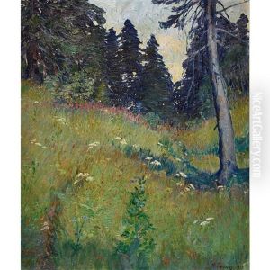 Wiese Am Waldrand by Francois Louis Jacques