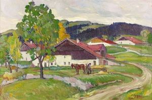 Bauer Bei Der Feldarbeit by Francois Louis Jacques
