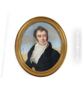 Portrait D'homme En Redingote Bleue Et Foulard Blanc Portrait D'homme En Redingote Bleue Et Foulard Blanc