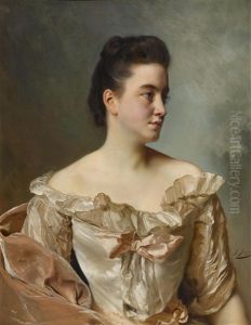 A Portrait Of A Lady In Pink