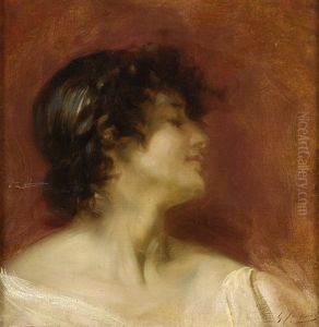 Schwarzhaarige Schonheit by Jacquet Gustave