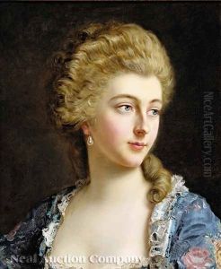 Portrait Of An Elegant Lady In The Style Of The 18th Century