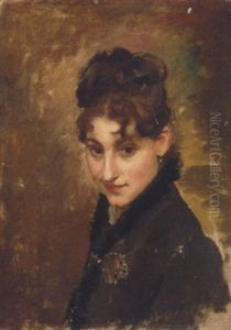 Portrait Of A Young Girl, Wearing A Dark Coat Portrait Of A Young Girl, Wearing A Dark Coat
