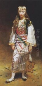 Portrait De Jeune Orientale by Jacquet Gustave