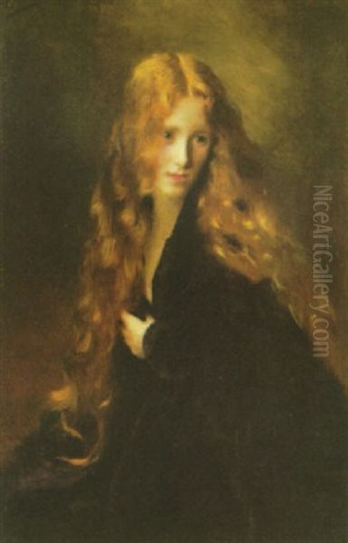 Portrait Eines Madchens Mit Schwarzem Umhang - view 1