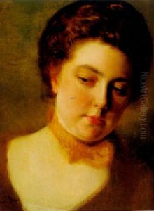 Portrait Einer Jungen Frau Mit Gelber Halsschleife Portrait Einer Jungen Frau Mit Gelber Halsschleife
