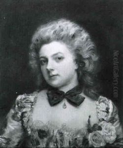 Bust-length Portrait Of A Woman Wearing A Floral Organza Gown Bust-length Portrait Of A Woman Wearing A Floral Organza Gown