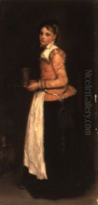 Une Femme Servant Un Rafraichissement Une Femme Servant Un Rafraichissement
