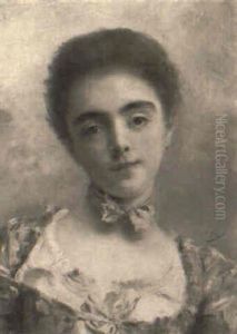 An Auburn Haired Beauty by Jacquet Gustave
