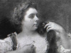 Femme Se Coiffant by Jacquet Gustave