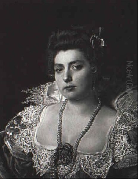 Portrait D'une Femme Portant Des Perles - view 1