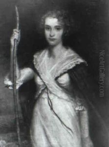 Portrait Of A Young Woman With A Walking Stick