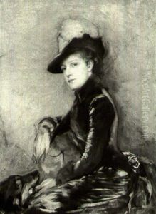 L'elegante Avec Son Chien by Jacquet Gustave