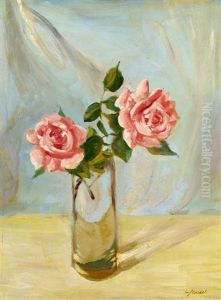 Zwei Rosen In Einer Glasvase Zwei Rosen In Einer Glasvase