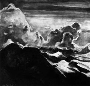 Gebirgslandschaft Unter Wolkenhimmel by Willi Jaeckel