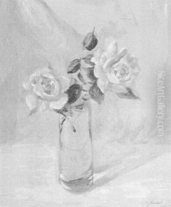 Still Life Vase Of Roses by Willi Jaeckel