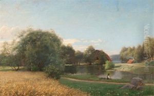 Fiskare Vid Insjo by Carl Vilhelm Jaensson