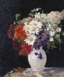 Sommerblumen In Vase by Franz Wilhelm Jaeger