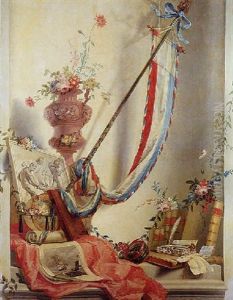 A Still Life With A Banner, Flowers In An Urn, A Relief, A Globe, And Blaeu's Atlas All Resting On A Ledge