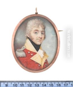An Officer, Wearing Red Coatee With Yellow Facings And Silver Buttons, Silver Epaulettes, White Frilled Chemise And Black Stock