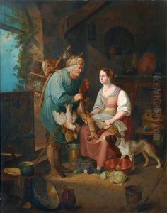 The Visit Of The Poultry Seller by Anton Jahn