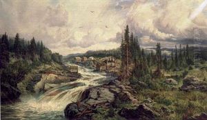 Landskap Med Fors by Hans Emil Jahn