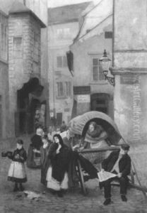 Altstadtgasse In Prag (?) by Heinrich Jakesch