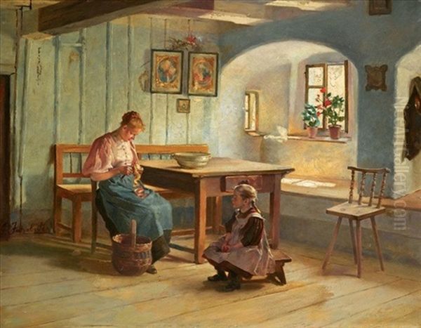 A Mother And Child In An Interior - view 1