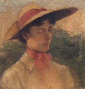 Young Girl With A Hat by Georgios Jakobides