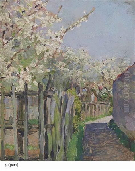 Trees In Blossom; Garden; A Pier (3 Works) - view 1