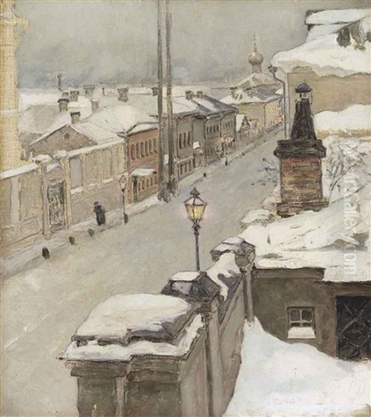 Moscow In Winter. View From The Window Onto Srednaia Kislovka - view 1