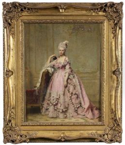 Portrait De Marie De Luppe (1834-1907), Marquise De Pomereu D'aligre En Tenue De Bal by Charles Francois Jalabert