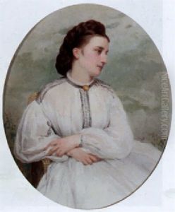 Jeune Femme En Robe Blanche by Charles Francois Jalabert