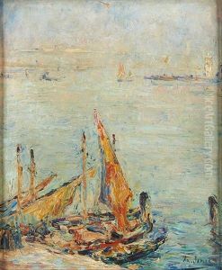 Voiliers Dans La Lagune De Venise by Armand Gustave Gerard Jamar