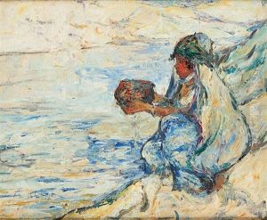 Jeune Orientale Au Bord Du Cours D'eau Jeune Orientale Au Bord Du Cours D'eau