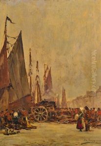 Sur Les Quais by Armand Gustave Gerard Jamar