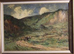 Paysage Anime Dans Les Ardennes by Armand Gustave Gerard Jamar