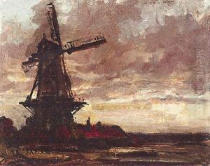 Hollandische Landschaft Mit Windmuhle by Armand Gustave Gerard Jamar