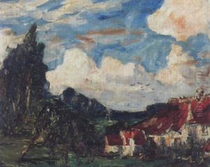 Landschaft Mit Roten Dachern