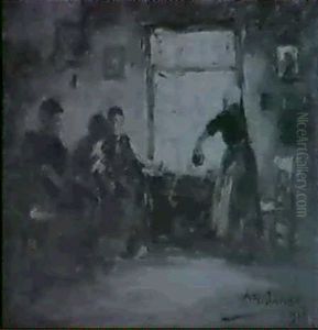 Les Deux Assis En Hollande by Armand Gustave Gerard Jamar