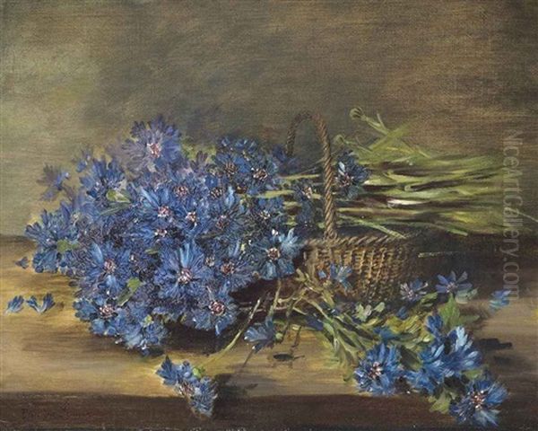 Cornflowers In A Basket - view 1