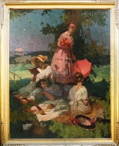 The Picnic by Lajos (Louis) Jambor