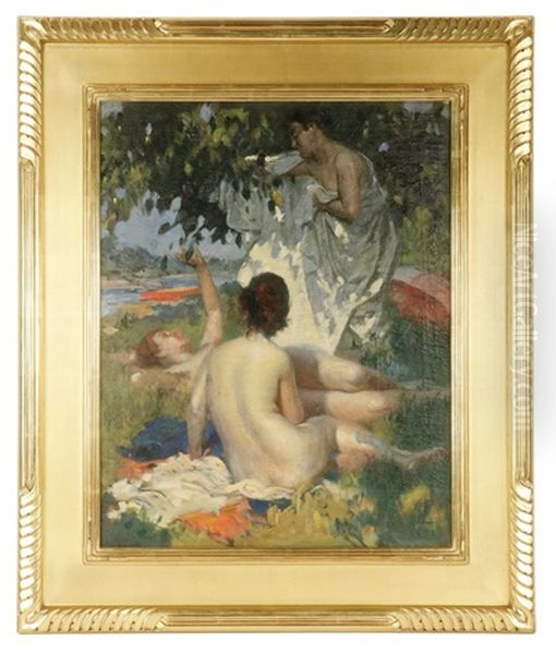 Summer Idyll With Three Women Under A Shade Tree - view 1